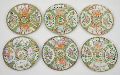 6 Antique Famille Rose / Rose Medallion Chinese Plates
