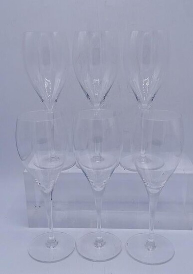 6 BACCARAT WINE GLASSES 9"H