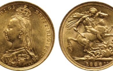 Australia, Victoria, Sovereign, 1888-S, Jubilee Head, MS62+ PCGS