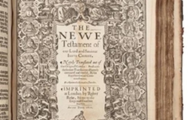 * [BIBLE, in English]. [The Old Testament. ] -The New Testament. London: Robert Barker, 1611-1612 or later.