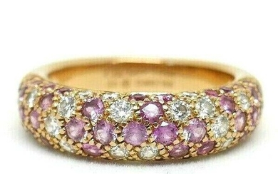 Cartier 18k Rose Gold Diamond and Pink Sapphire Band