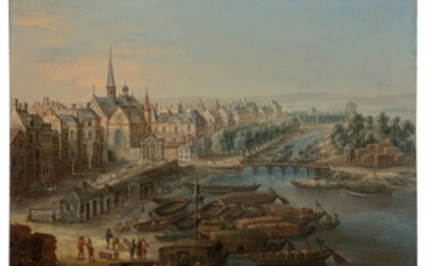 Charles Léopold van Grevenbroeck (?) - Naples, vers 1759 Vue de l'Arsenal, du port saint Paul et du quai des Célestins à Paris