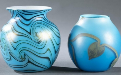 2 Charles Lotton, art glass vases, 1973.