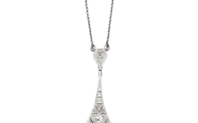 Diamond pendent necklace, early 20th century