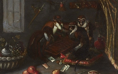 Ferdinand van Kessel, Monkeys Playing Backgammon
