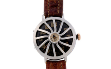 A gentleman's silver trench style wrist watch. View more details