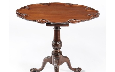 A George III Irish mahogany birdcage tripod table