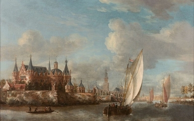 Jacobus STORCK Amsterdam, 1641 – après 1692 Paysage fluvial hollandais avec un château