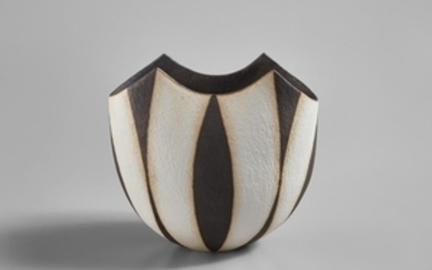John Ward, "Black and White Oval Pot"