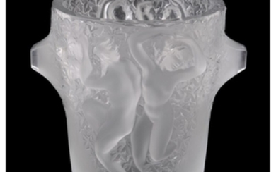 Lalique, Cristal Lalique, Ganeymede, a clear and frosted glass wine or champagne …