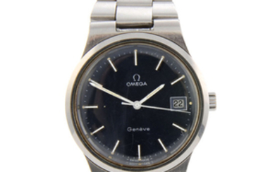 OMEGA - a gentleman's stainless steel Genève bracelet watch.