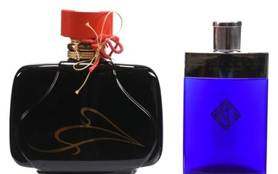 (2) Perfume Bottles, Countertop Advertising Display