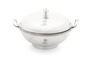 ROYAL INTEREST: a George III covered silver bowl with the monogram of Queen Charlotte and Princess Augusta Sophia