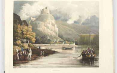 SAUVAN (J.-B.). Picturesque Tour of the Seine. London, Ackermann, 1821, in-4° carré, demi-basane maroquinée verte à coins, dos lisse orné, tranches naturelles (reliure de l'époque).