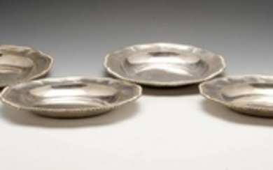 A set of four late Victorian silver entrée dishes, each