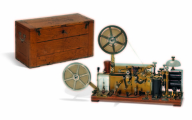 TELEGRAPHY – A cased telegraph manufactured by L.M. Ericcson & Co., Stockholm, c.1890.