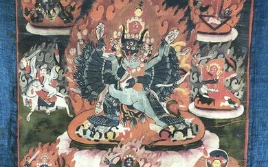 Tibetan Thangka Depicting Vajrabhairava