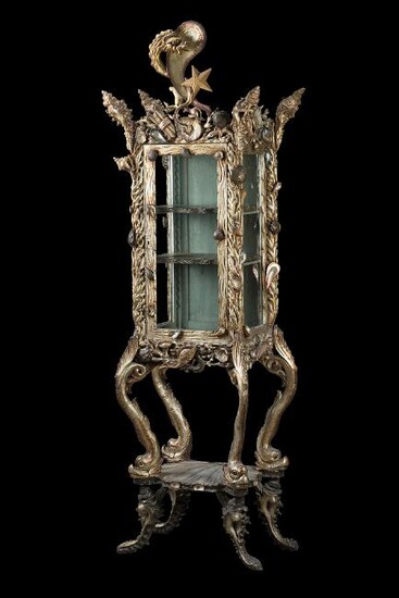 Pauly et Cie (attributed to) A carved, silvered, gilt