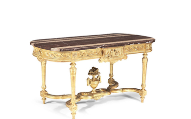 A French late 19th century carved giltwood centre table