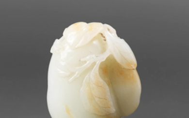 A white and russet jade carving of gourds
