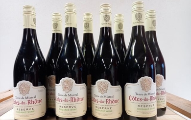 8 bouteilles de Côtes du Rhône 2019 La Terre... - Lot 62 - Enchères Maisons-Laffitte