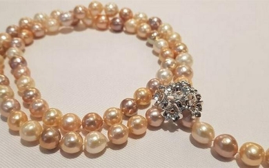 925 Silver - 10x12mm Multi Edison Pearls - Necklace