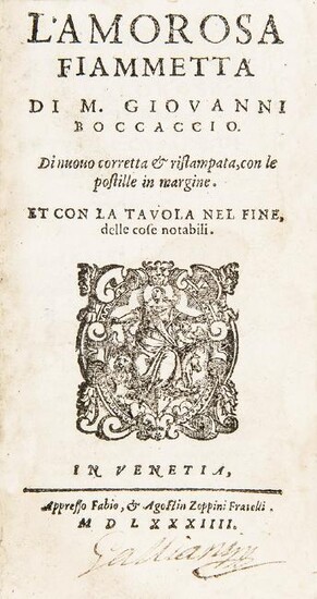 Very rare edition of 16th century. 2 works of BOCCACCIO