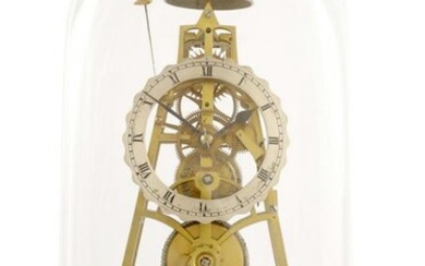 A 19TH CENTURY 8-DAY FUSEE TIMEPIECE SKELETON CLOC
