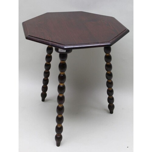 A 19TH CENTURY GYPSY CAT TABLE having traditional octagonal ...