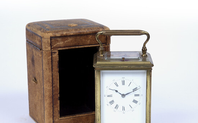 A 19th century brass carriage clock