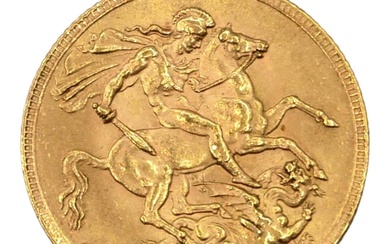 A 22CT GOLD GEORGE V FULL SOVEREIGN, DATED 1914....