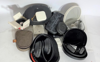 A Bag of Assorted Headphones & Accessories