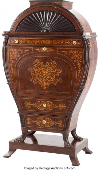 A Baltic Inlaid Fall Front Secretary with Fitted