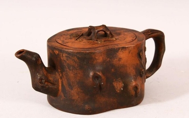 A CHINESE YIXING TEAPOT, of naturalistic form, 20cm