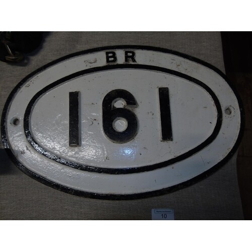 A Cast iron B.R bridge plaque '161