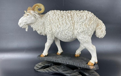 A Chinese Porcelain Statue of Goat