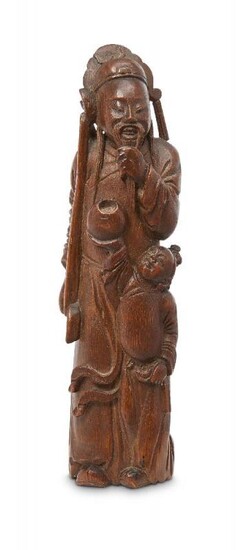 A Chinese bamboo figure group, 18th/19th century,...