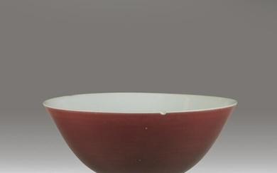 A Chinese copper-red glazed porcelain bowl, Jiaqing
