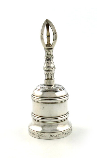 A Chinese silver regimental table bell