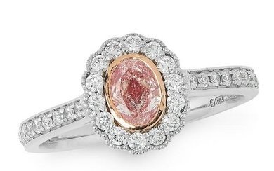 A FANCY PINK DIAMOND DRESS RING in 18ct white gold, set