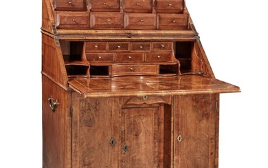 A George II Burr Walnut Merchant's Desk, Circa 1740