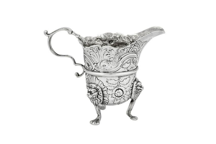 A George II Irish sterling silver cream jug, Dublin