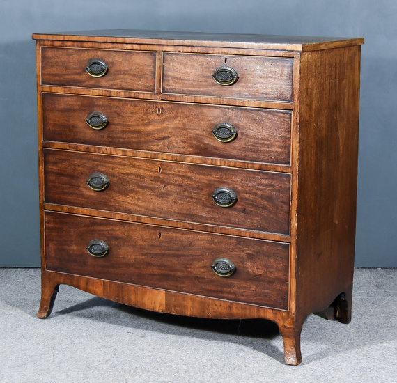 A George III Mahogany Chest with square edge to top,...