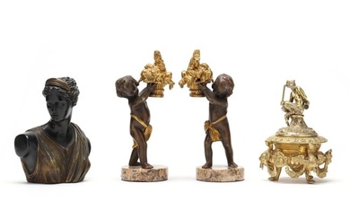A Grouping of Four Neoclassical Style Sculptural Accessories