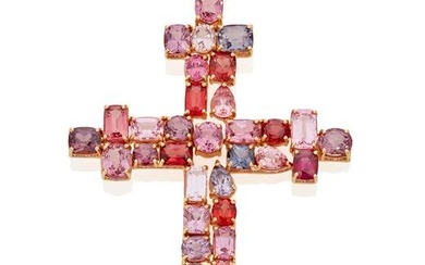A John Hardy multicolored spinel cross pendant