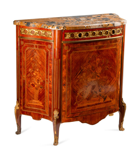 A Louis XV/XVI Transitional Style Gilt-Bronze-Mounted Marquetry Mueble d'Appui