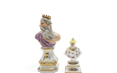 A MEISSEN MINIATURE BUST OF NEPTUNE Late 18th/19th century, ...