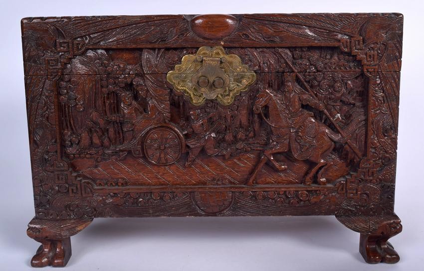 A MID 20TH CENTURY CHINESE CAMPHORWOOD CHEST, carved