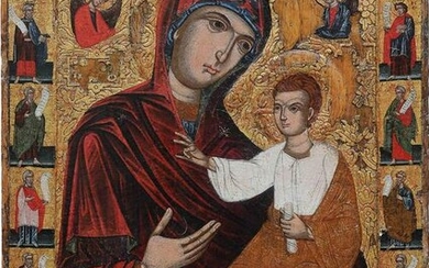 A MONUMENTAL ICON SHOWING THE HODIGITRIA MOTHER OF GOD