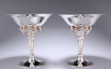 A PAIR OF DANISH STERLING SILVER COMPOTES